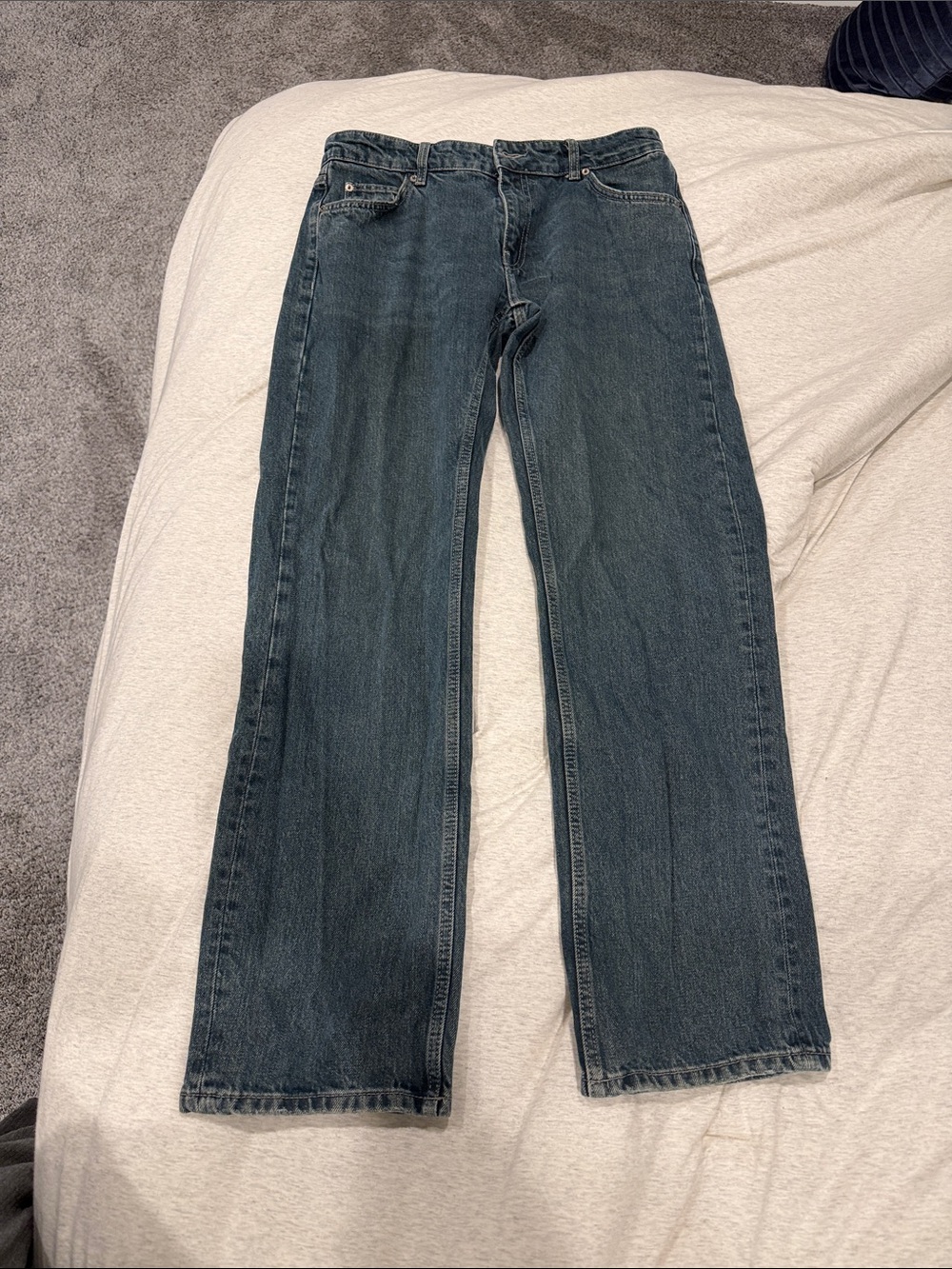 Zara Women's Dark Blue Wide-Leg Jeans